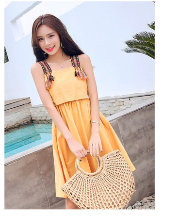 Κομψό γυναικείο φόρεμα με κορδέλα στην πλάτη σε δύο χρώματα