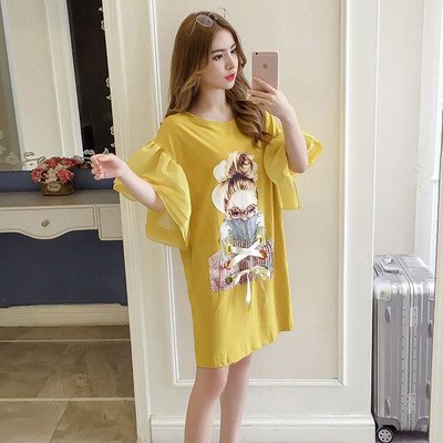 Rochie casual de dama cu aplicatie in trei culori