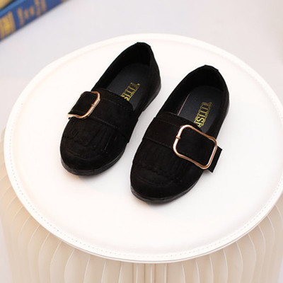 Περιστασιακά παιδικά παπούτσια για κορίτσια με κρόσσια και πόρπη