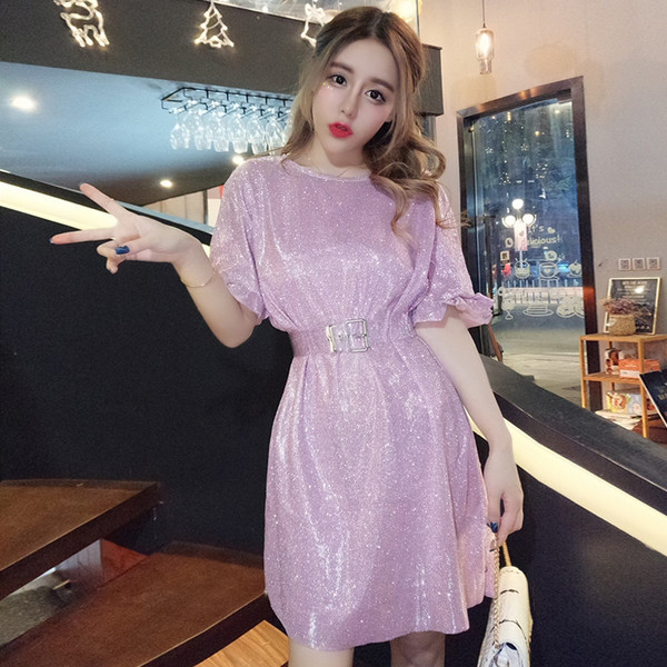 Κομψό γυναικείο φόρεμα με κοντό μανίκι και βολάν σε τρία χρώματα 