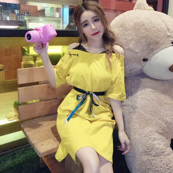 Rochie elegantă de damă cu umerii căzuți - două culori