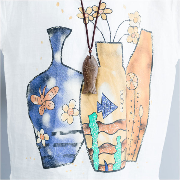 Γυναικείο μπλουζάκι MAXI  μεγέθους με κοντό μανίκι και εκτύπωση σε τρία χρώματα