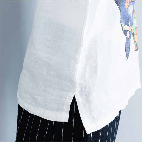 Γυναικείο μπλουζάκι MAXI  μεγέθους με κοντό μανίκι και εκτύπωση σε τρία χρώματα