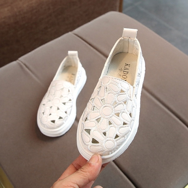 Mocasini copii pentru fete in negru, alb si roz cu talpa plata