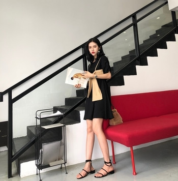 Casual γυναικείο φόρεμα με 3/4 μανίκι σε freestyle σε τρία χρώματα