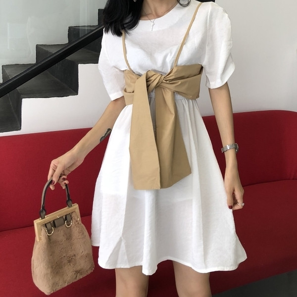 Casual γυναικείο φόρεμα  με 3/4 μανίκι σε freestyle σε τρία χρώματα