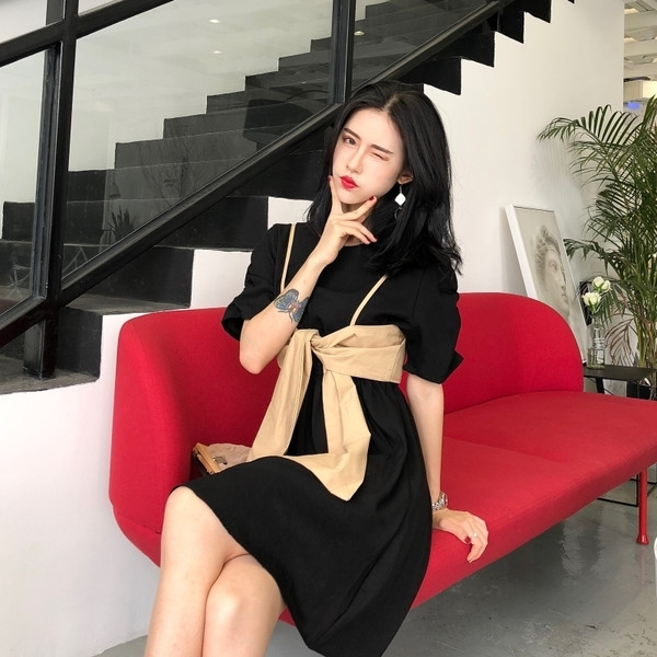 Casual γυναικείο φόρεμα  με 3/4 μανίκι σε freestyle σε τρία χρώματα