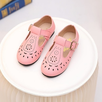 Детски семпли обувки за момичета в розов, червен и бял цвят