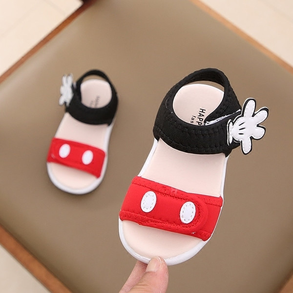 Sandale pentru copii pentru fete și băieți în trei culori cu autocolante