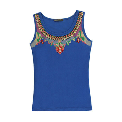 Γυναικείο κομψό αμάνικο σε διάφορα χρώματα με κεντήματα