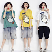 MAXI méretű női póló rövid ujjal, rátéttel, három színben