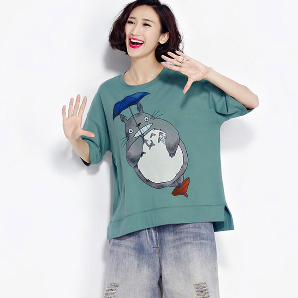 MAXI méretű női póló rövid ujjal, rátéttel, három színben