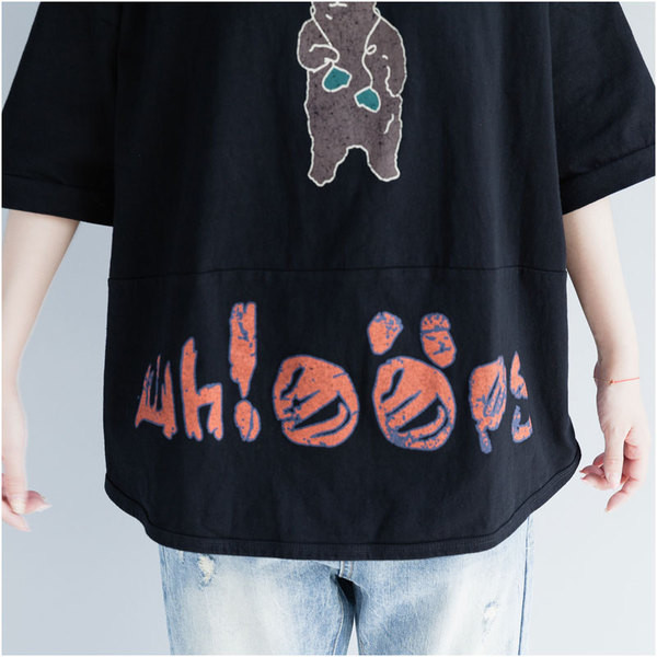 Tricou de dama marimea MAXI pentru vara cu aplicatie in trei culori