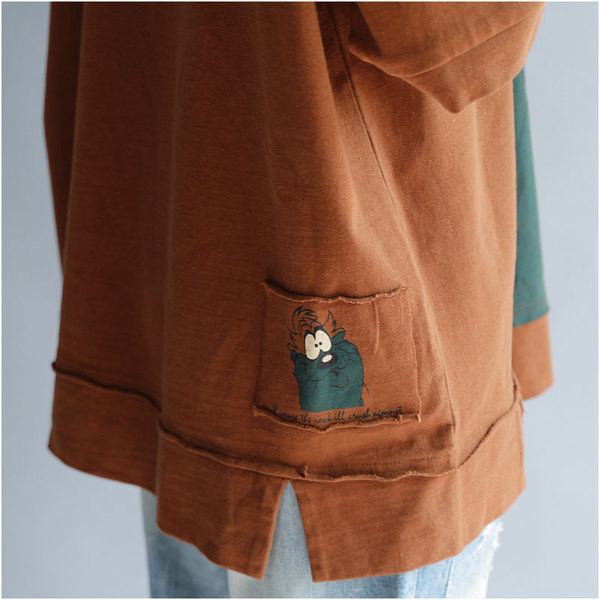 Tricou din bumbac marimea MAXI pentru vara cu aplicatie in doua culori