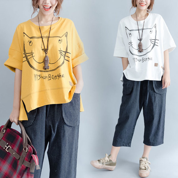 MAXI βαμβακερό καλοκαιρινό γυναικείο μπλουζάκι  σε τρία χρώματα