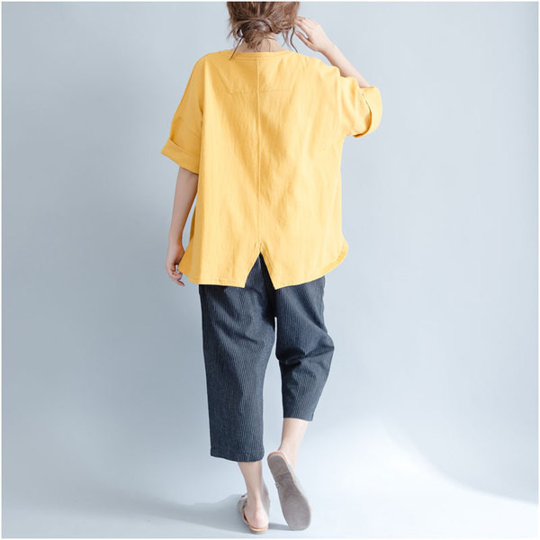 MAXI βαμβακερό καλοκαιρινό γυναικείο μπλουζάκι  σε τρία χρώματα