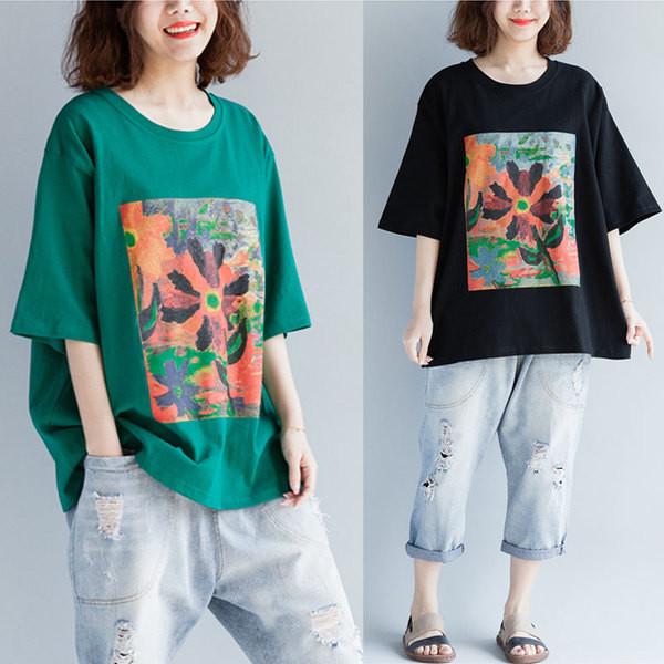 Tricou dama marimea MAXI pentru vara cu aplicatie in trei culori