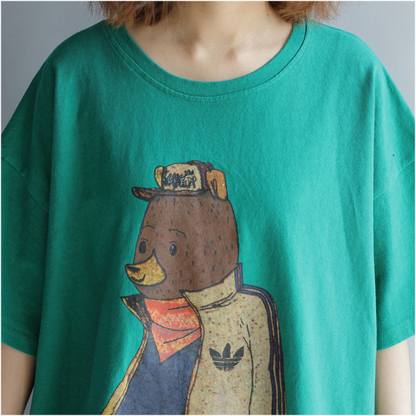 Tricou de dama marimea MAXI cu maneca scurta si aplicatie in trei culori