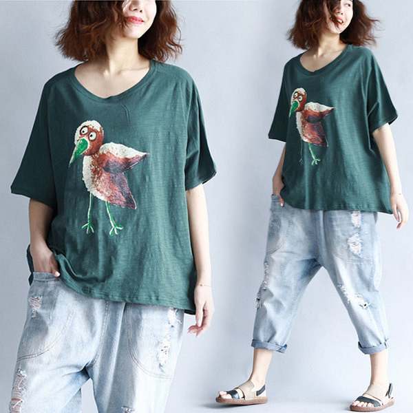 MAXI μεγέθους γυναικείο T-shirt με κοντό μανίκι 