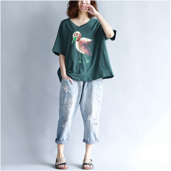 MAXI μεγέθους γυναικείο T-shirt με κοντό μανίκι 