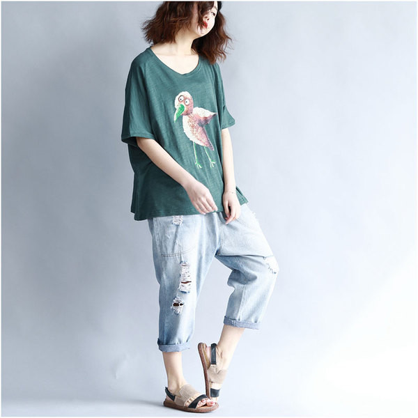 MAXI μεγέθους γυναικείο T-shirt με κοντό μανίκι 