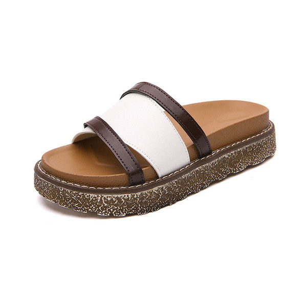 Papuci casual dama in alb si negru