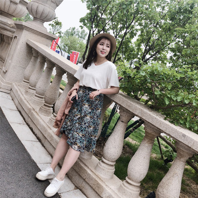 Fusta maxi de dama cu talie inalta cu imprimeu in doua culori