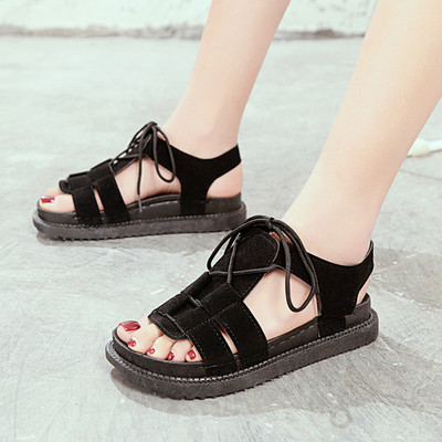 Kényelmes női velúr szandál fűzős két színben