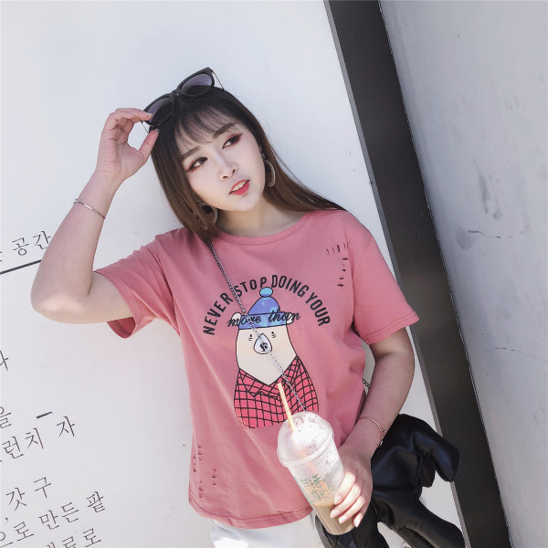 Γυναικεία T-Shirt καθημερινά μέγεθος MAXI σε τρία χρώματα με εκτύπωση