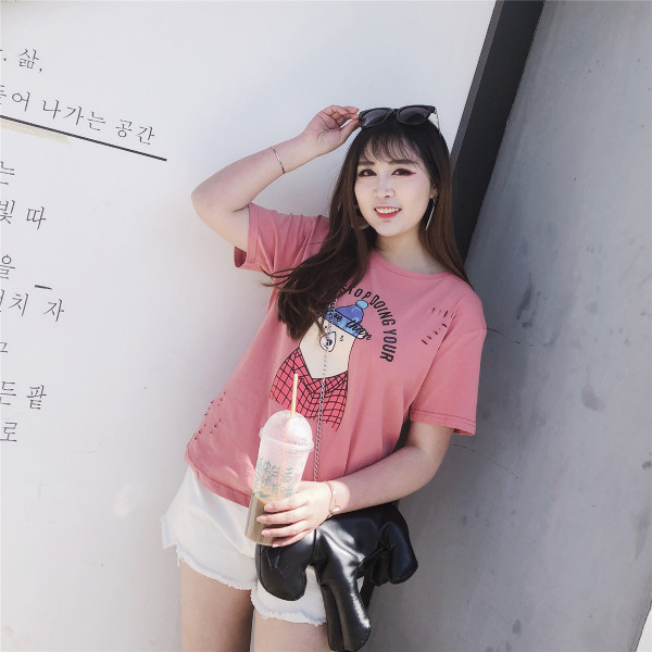 Γυναικεία T-Shirt καθημερινά μέγεθος MAXI σε τρία χρώματα με εκτύπωση