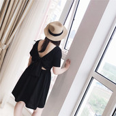 Γυναικείο φόρεμα μέγεθος MAXI σε μαύρο χρώμα με εντυπωσιακή πλάτη