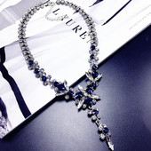 Γυναικείο κομψό κολιέ σε διάφορα χρώματα με πέτρα και κρύσταλλο