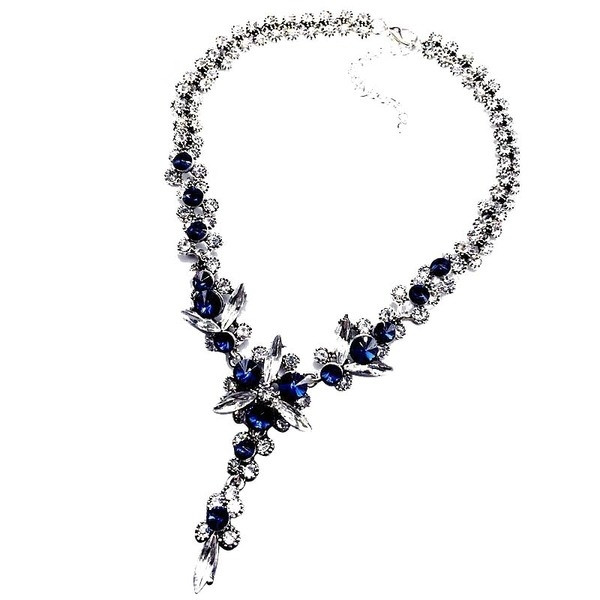 Γυναικείο κομψό κολιέ σε διάφορα χρώματα με πέτρα και κρύσταλλο