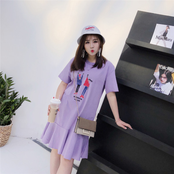 Rochie de dama marimea MAXI in stil liber - trei culori, cu aplicatie