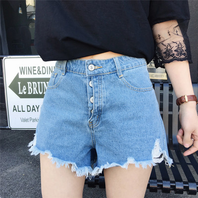 Κοντά παντελόνια μεγέθους MAXI με υψηλή μέση και σχισμένα