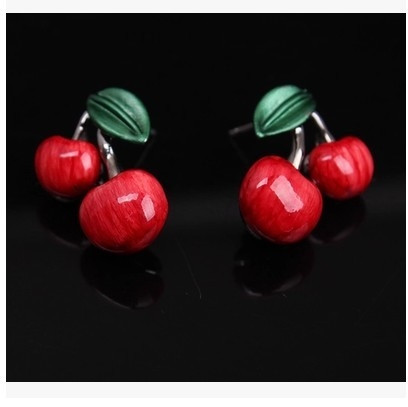 Női ékszer kétrészes nyaklánc és fülbevaló cseresznye formájú