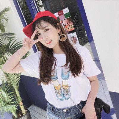 Tricou dama marimi MAXI alb si negru cu imprimeu