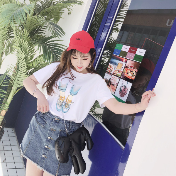 Tricou dama marimi MAXI alb si negru cu imprimeu