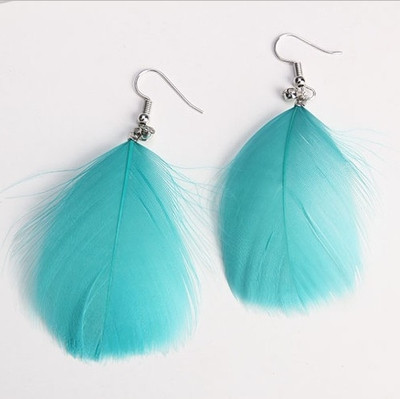 Γυναικεία σκουλαρίκια με φτερό και μαλακή αλυσίδα σε διάφορα χρώματα