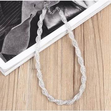 Γυναικείο κολιέ με κρύσταλλα σε τρία χρώματα