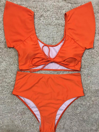 Κομψό γυναικείο μαγιό - μπικίνι ψηλή μέση σε διάφορα χρώματα