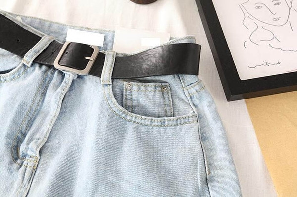 Pantaloni scurți din denim eleganti și simpli cu talie înaltă