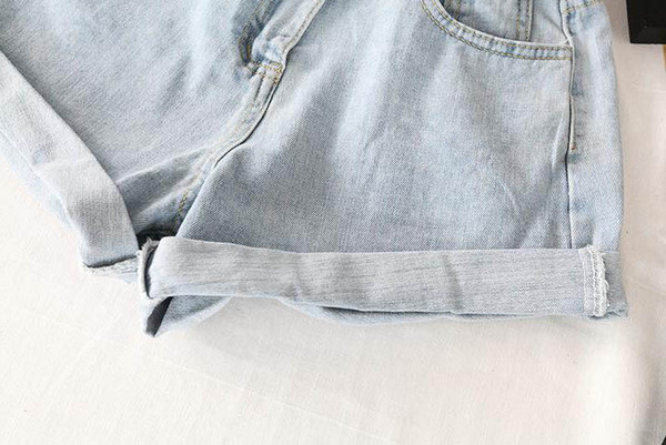 Pantaloni scurți din denim eleganti și simpli cu talie înaltă