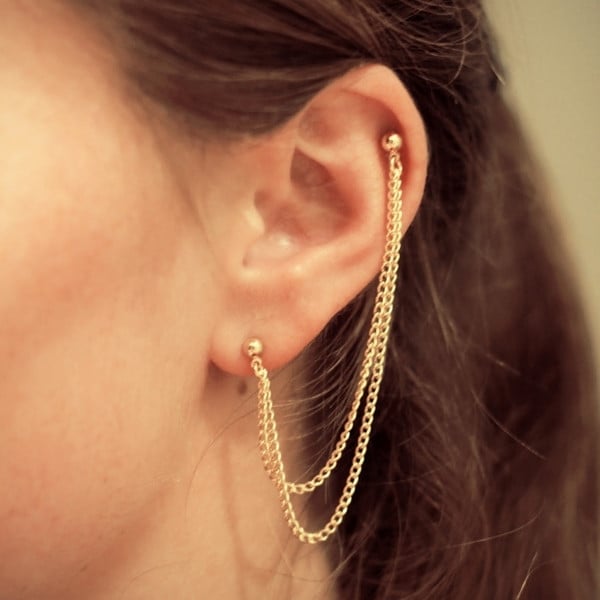 Cercei lungi de dama in doua culori