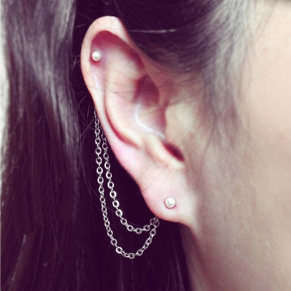 Cercei lungi de dama in doua culori