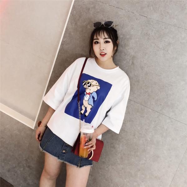 Tunica de dama marimea MAXI cu maneci 3/4 in doua culori cu aplicatie