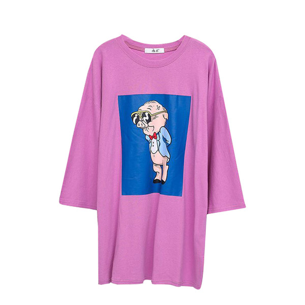 Tunica de dama marimea MAXI cu maneci 3/4 in doua culori cu aplicatie