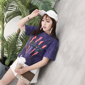 Αθλητικό-casual γυναικείο T-shirt MAXI μέγεθος με την εκτύπωση