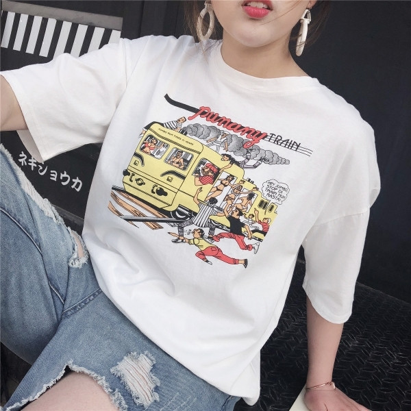 Tricou dama marimea MAXI cu aplicatie, de culoare alba cu maneci 3/4