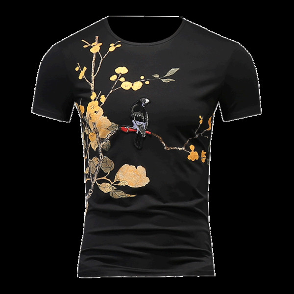 Tricou barbatesc in trei culori cu imprimeu color